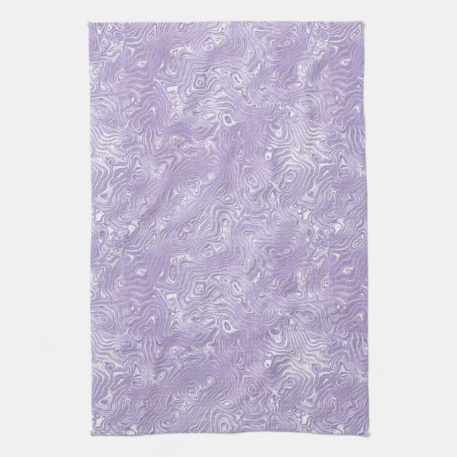Silk Moire Small Pattern in Lilac Lavender Tea Towel (Vertical)