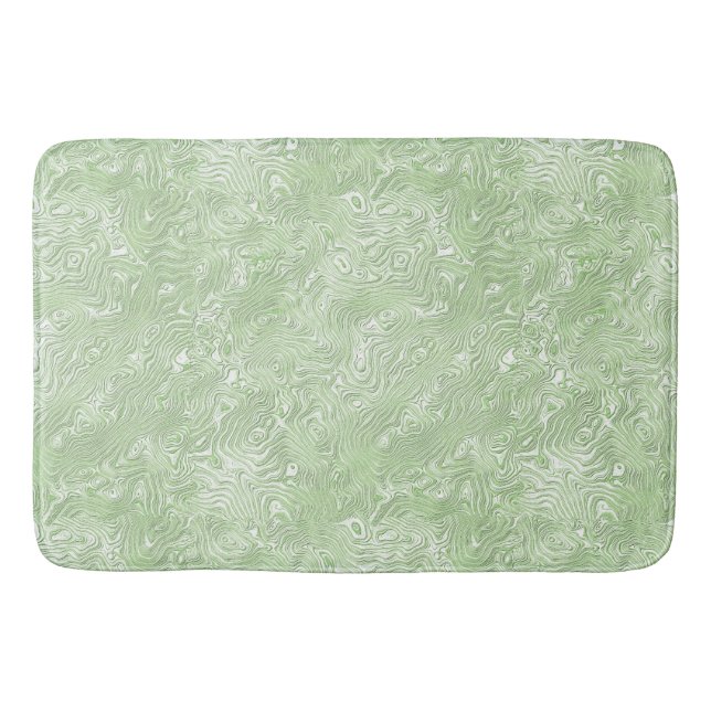 Silk Moire Small Pattern in Lime Green Bath Mat (Front)