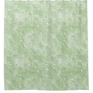 Silk Moire Small Pattern in Lime Green Shower Curtain