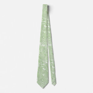 Silk Moire Small Pattern in Lime Green Tie