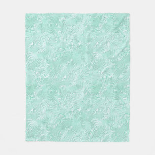 Silk Moire Small Pattern in Mint Green Fleece Blanket