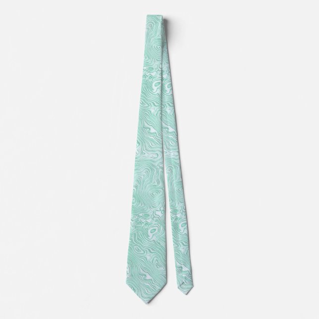 Silk Moire Small Pattern in Mint Green Tie (Front)