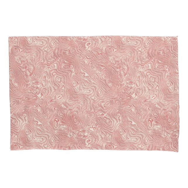 Silk Moire Small Pattern in Peach Pillowcase (Front)