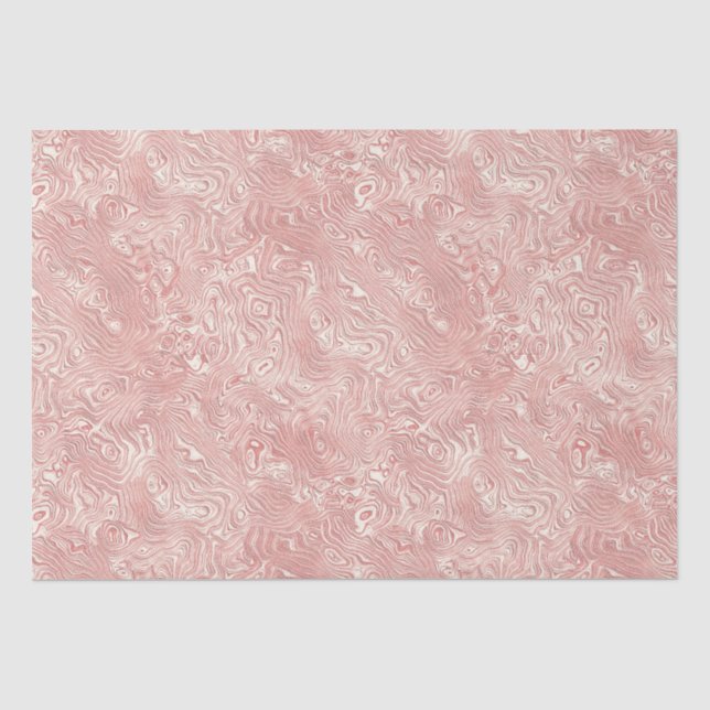 Silk Moire Small Pattern in Peach Tissue Paper (Front)
