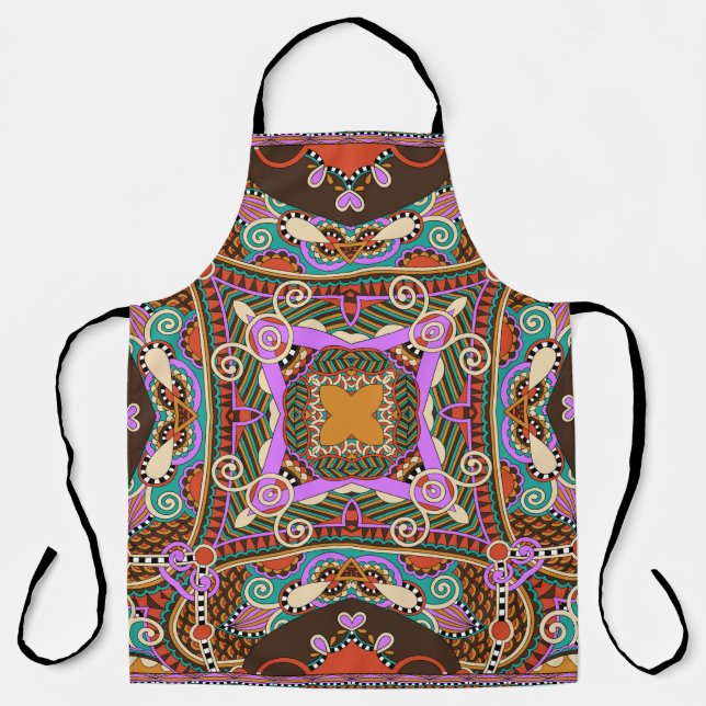 silk neck scarf or kerchief square pattern design  apron (Front)
