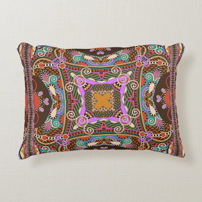silk neck scarf or kerchief square pattern design  decorative cushion (Front)