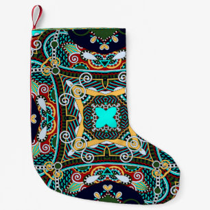 silk neck scarf or kerchief square pattern design small christmas stocking
