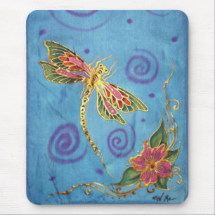 Silk Painted Dragonfly Mousepad