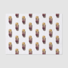 Silk paper with watercolor of wine cork