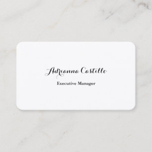 Silk Plain Simple Black White Minimal Handwritten Business Card