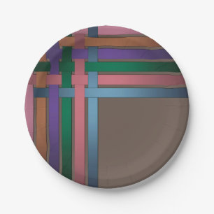 Silk ribbons lines black background pattern bright paper plate