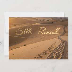 Silk Road Desert Landscape Typography Art Holiday Card