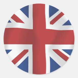 Silk style Union Jack British Flag Classic Round Sticker