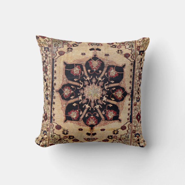 Silk Tabriz Azerbaijan Northwest Persian Rug Print Cushion (Front)