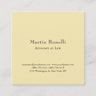 Silk Unique Classic Personalized Custom Jane Cream Square Business Card