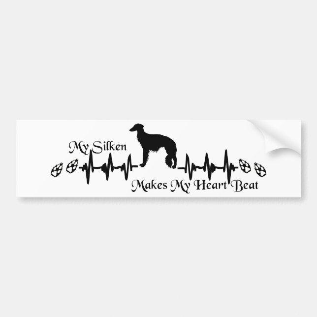 Silken Windhound Heart Beat Bumper Sticker (Front)