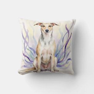 Silken Windhound Watercolor Ribbon Flow Art Cushion