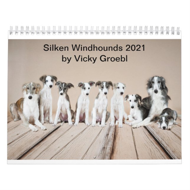 Silken Windhounds 2021 by Vicky Groebl - Puppies 2 Calendar (Cover)