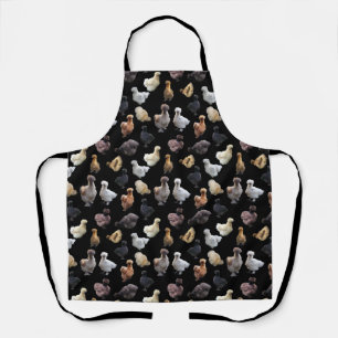 Silkie Bantam Chickens+ Apron