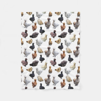 Silkie Bantam Chickens Fleece Blanket