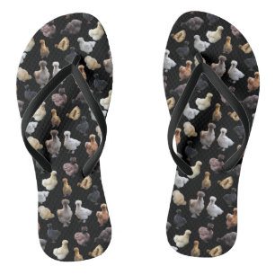 Silkie Bantam Chickens Flip Flops