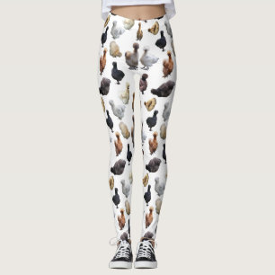Silkie Bantam Chickens Leggings