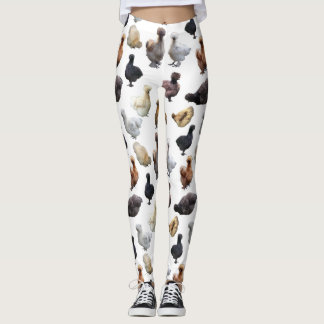 Silkie Bantam Chickens Leggings