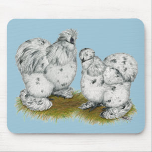 Silkie Bantam Splash Chickens Mouse Mat