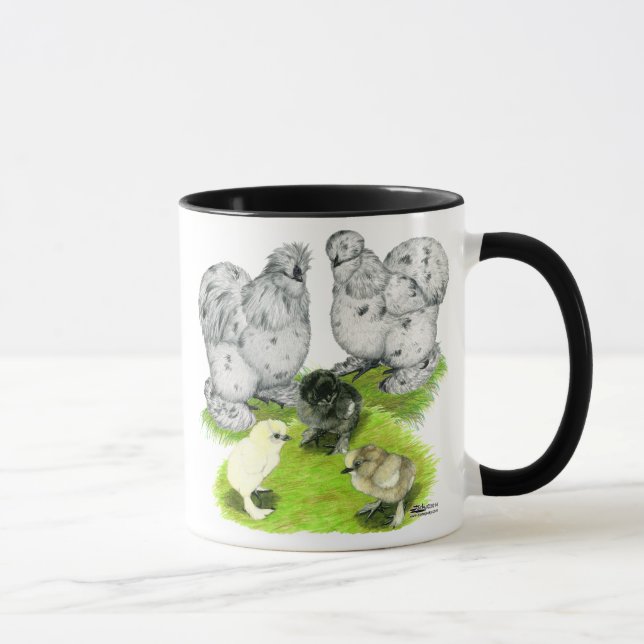 Silkie Bantam Splash Family Mug (Right)