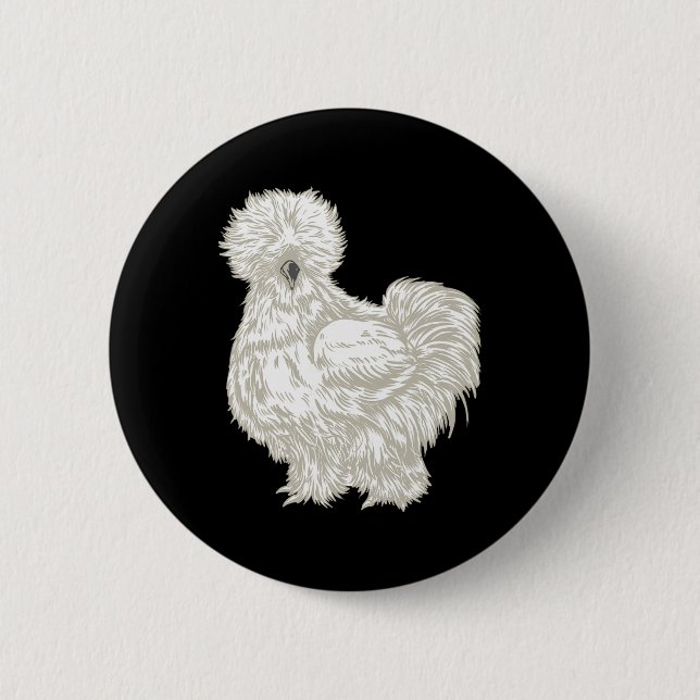Silkie Chicken  6 Cm Round Badge (Front)