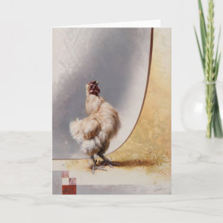 Silkie Chicken Blank Card by Andrew Denman