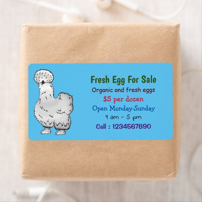 Silkie chicken  cartoon fresh egg sign for sale (Insitu)