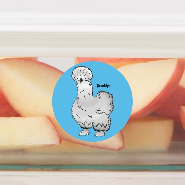 Silkie chicken cartoon illustration  (Affixed)
