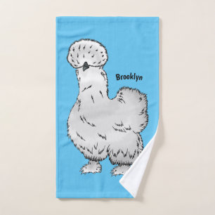 Silkie chicken cartoon illustration bath towel set