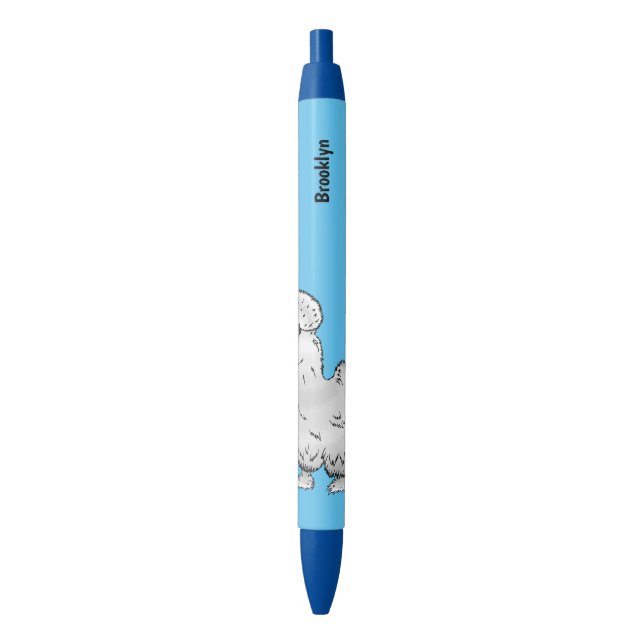 Silkie chicken cartoon illustration   black ink pen (Front Vertical)