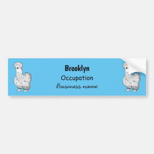 Silkie chicken cartoon illustration bumper sticker