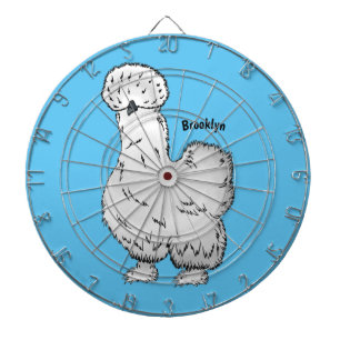 Silkie chicken cartoon illustration dartboard