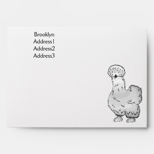 Silkie chicken cartoon illustration envelope (Front)