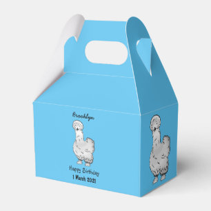 Silkie chicken cartoon illustration favour box