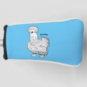 Silkie chicken cartoon illustration golf head cover