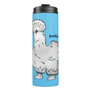 Silkie chicken cartoon illustration thermal tumbler