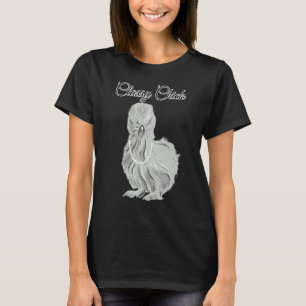 Silkie Chicken Classy Chick Wearing Pearl Necklace T-Shirt