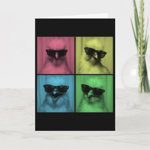 Silkie Chicken Funny Pop Art Farm Animal Lover Pho Card
