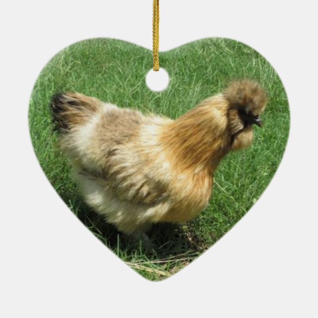 Silkie Chicken Hen Ornament (Back)