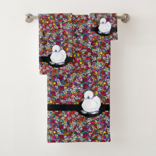 Silkie Chicken Joyful Garden Bath Towel Set