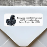 Silkie Chicken Watercolor Return Address