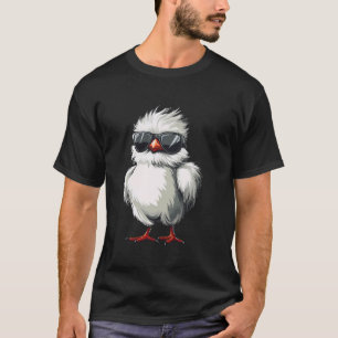 Silkie Chicken Wearing Sunglasses Cute Chicken Lov T-Shirt