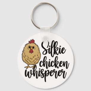 Silkie Chicken Whisperer Funny Ckyard Silkie Chick Key Ring