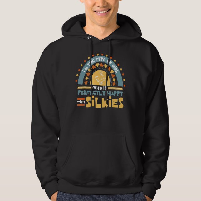 Silkie Chickens Cute Chickens Rainbow Poultry Hoodie (Front)