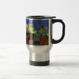 Silkie Chicks in Bloom Travel Mug